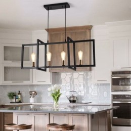 Lámpara colgante de 4 luces estilo industrial Lightingway