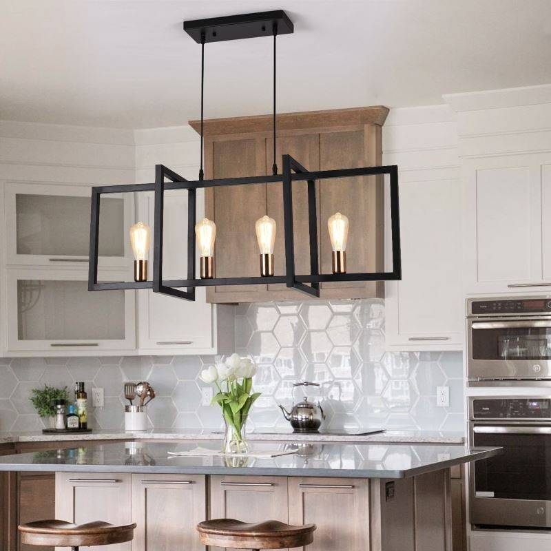 Lámpara colgante de 4 luces estilo industrial Lightingway