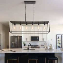 Lámpara colgante estilo granja, isla, 6 luces