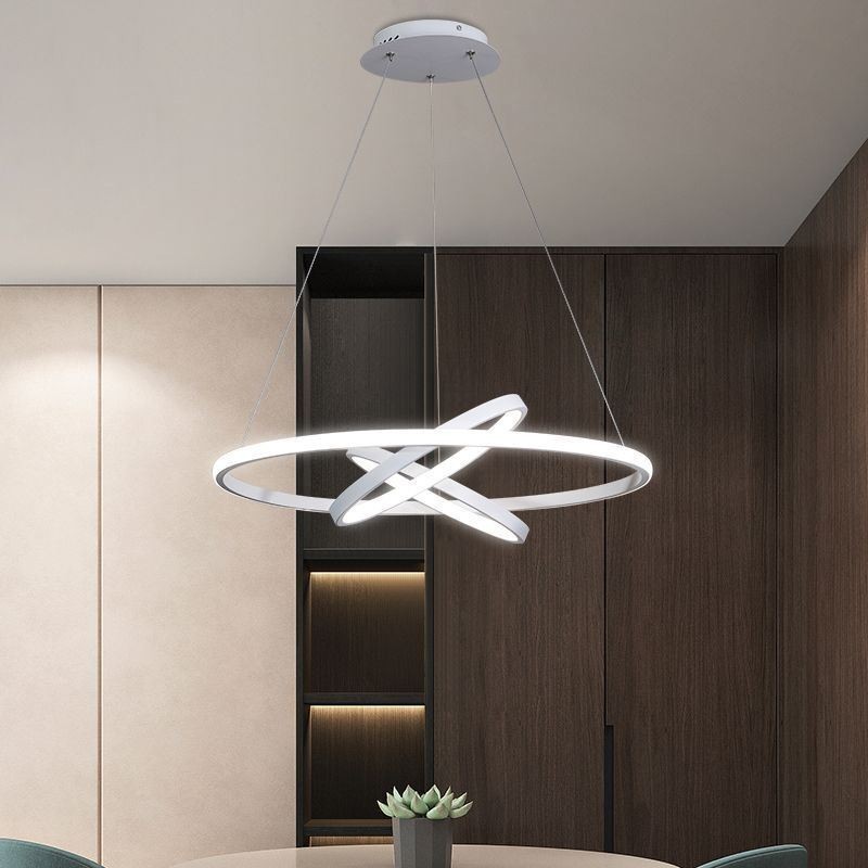 Lámpara de araña moderna regulable con 3 anillos de iluminación colgante
