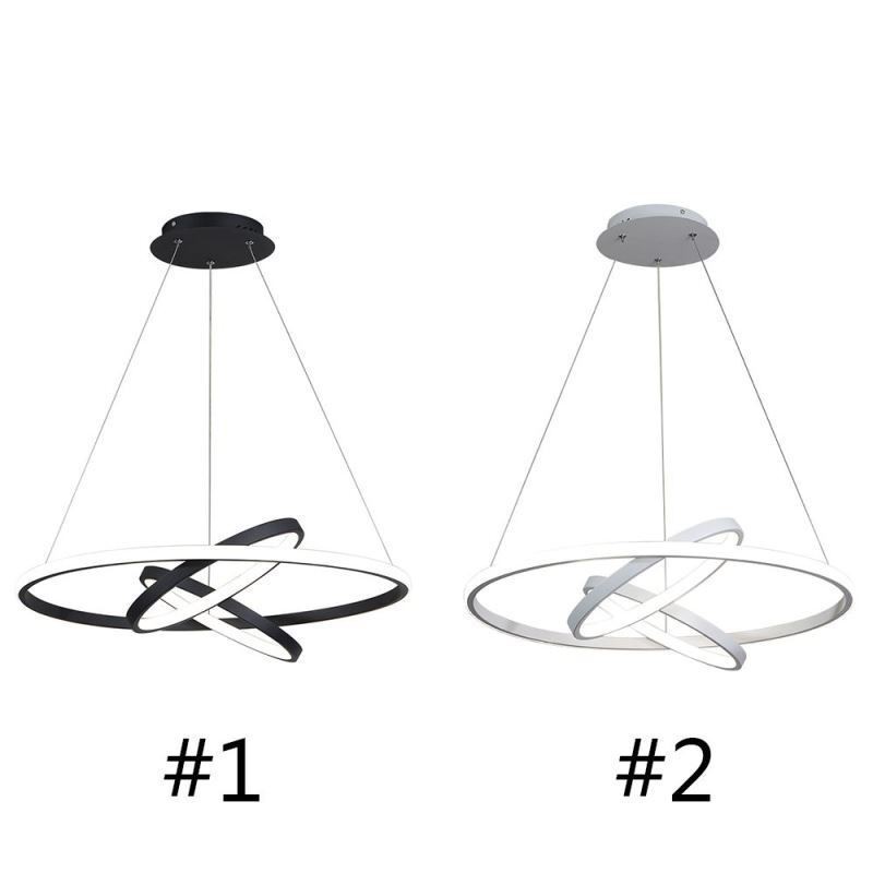 Lámpara de araña moderna regulable con 3 anillos de iluminación colgante