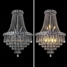 Lámpara de araña de cristal moderna, elegante y contemporánea, lámpara de techo, escalera dúplex