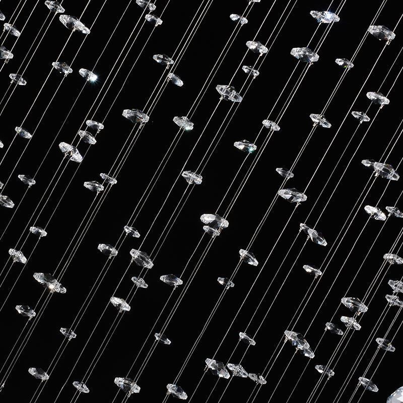 Lámpara de techo moderna de cristal con forma de gota de lluvia redonda