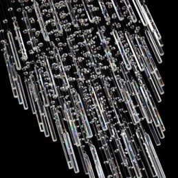 Lámpara de araña de cristal cuadrada moderna, elegante y contemporánea, lámpara de techo dúplex para escalera