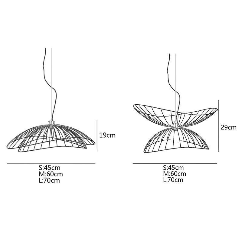 Lámpara colgante moderna con forma de sombrero, decoración minimalista, 1 luz