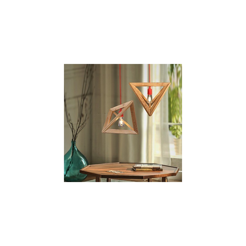 Lámpara de araña de madera nórdica para cafetería, ropa, creativa, retro, decorativa, de roble
