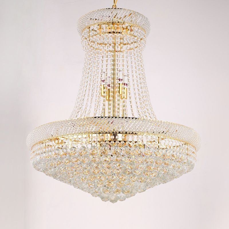 Lámpara colgante de cristal moderna, lámpara de techo decorativa dúplex