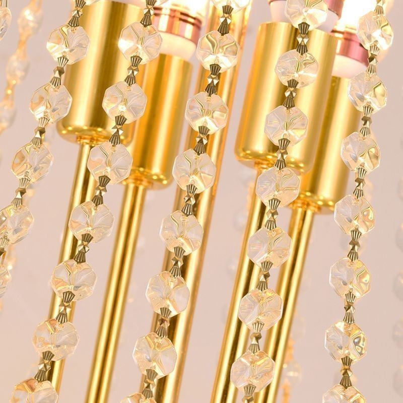 Lámpara colgante de cristal moderna, lámpara de techo decorativa dúplex