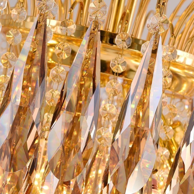 Lámpara colgante de cristal, contemporánea, dúplex, decorativa, de techo