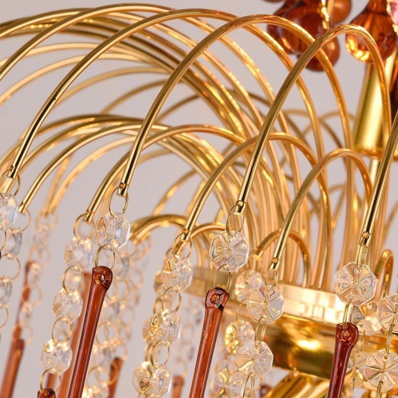 Lámpara colgante de cristal elegante lámpara de techo decorativa dúplex