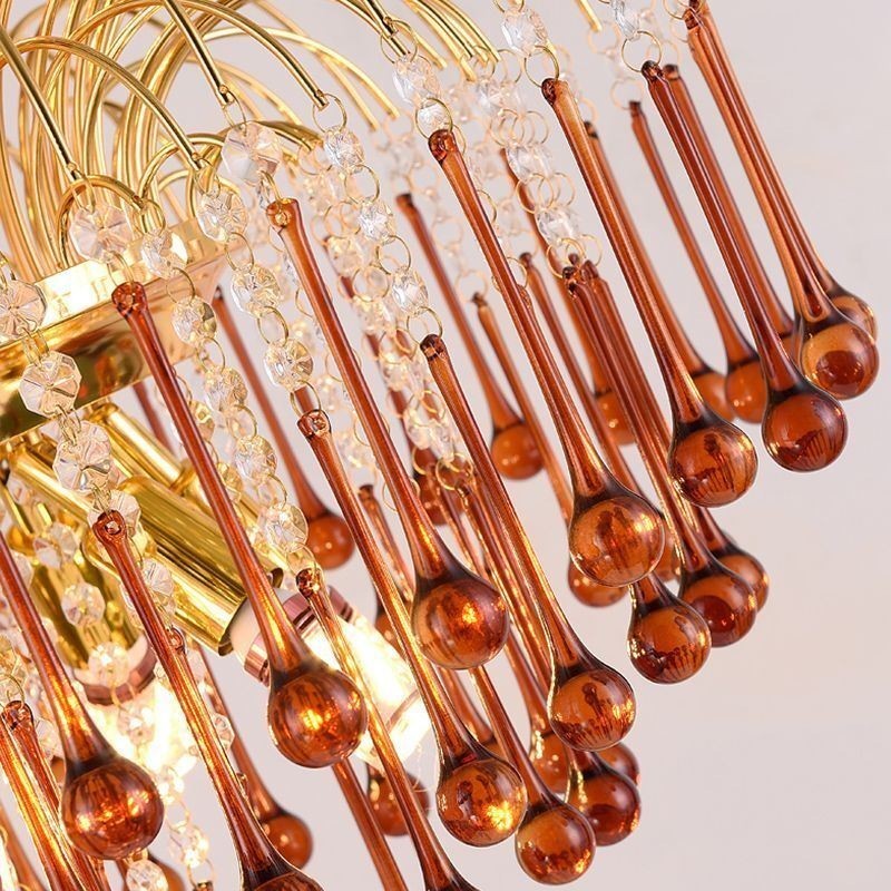 Lámpara colgante de cristal elegante lámpara de techo decorativa dúplex
