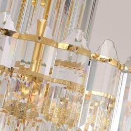 Lámpara colgante de cristal cónico, lámpara de techo decorativa dúplex de lujo