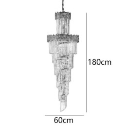 Lámpara colgante de cristal cónico, luz de techo decorativa dúplex