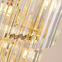 Lámpara colgante de cristal cónico, luz de techo decorativa dúplex