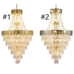 Lámpara colgante de cristal cónico, llamativa lámpara de techo decorativa dúplex