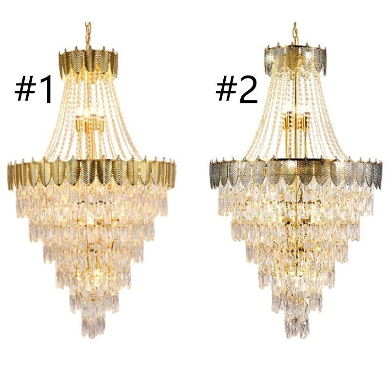 Lámpara colgante de cristal cónico, llamativa lámpara de techo decorativa dúplex