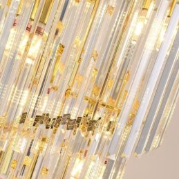 Lámpara colgante de cristal dúplex cónica decorativa de techo de 70 cm