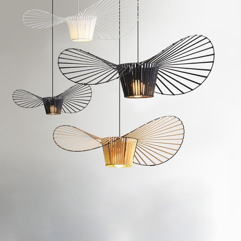 Lámpara colgante moderna simple de hierro con forma de sombrero