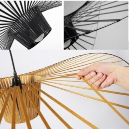 Lámpara colgante moderna simple de hierro con forma de sombrero