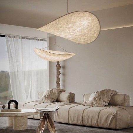 Lámpara de techo colgante de seda decorativa, luz blanca cálida Lámpara de techo colgante de seda decorativa, luz blanca cálida
