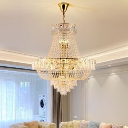 Lámpara colgante de cristal, lámpara de techo decorativa de lujo