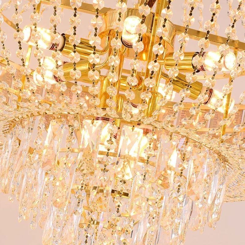 Lámpara colgante de cristal, lámpara de techo decorativa de lujo