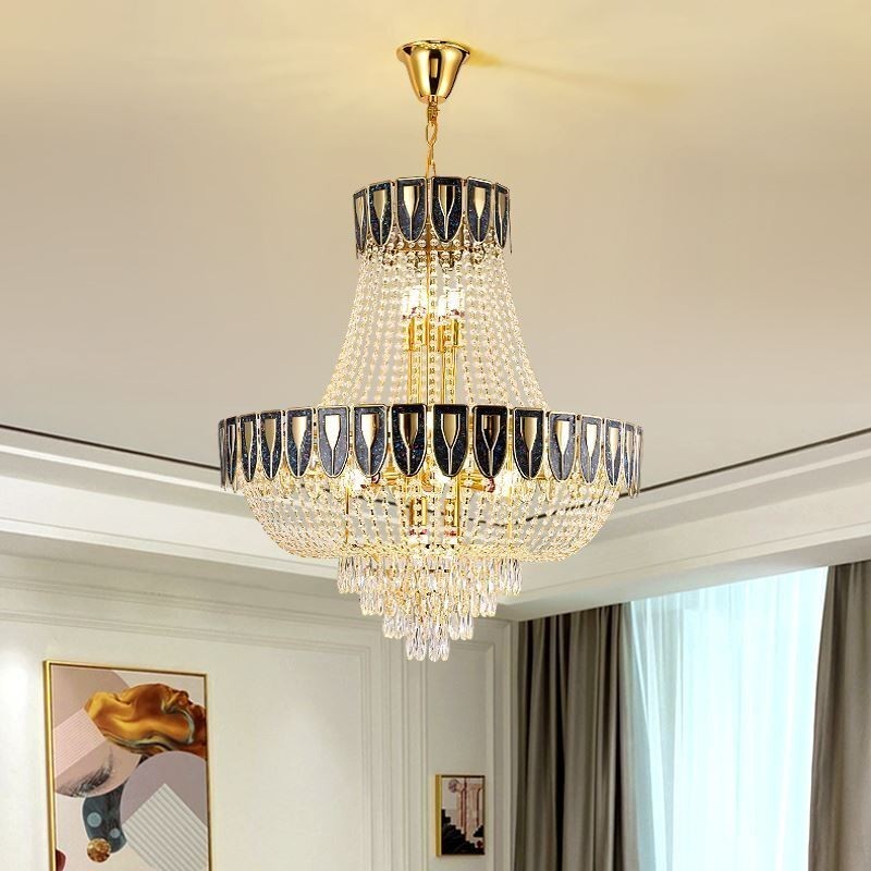 Lámpara colgante de cristal, lámpara de techo decorativa de lujo