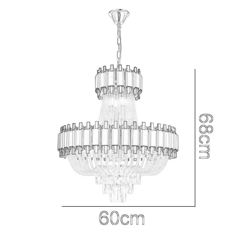 Lámpara colgante de cristal dorada de lujo, lámpara de techo decorativa