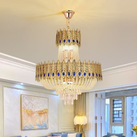 Lámpara colgante de cristal de lujo, lámpara de techo decorativa de 60 cm Lámpara colgante de cristal de lujo, lámpara de techo decorativa de 60 cm