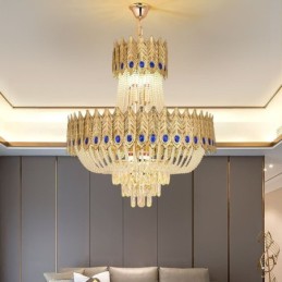 Lámpara colgante de cristal de lujo, lámpara de techo decorativa de 60 cm
