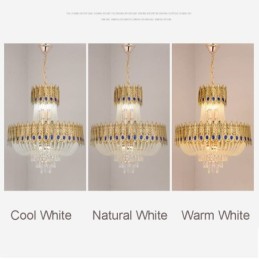 Lámpara colgante de cristal de lujo, lámpara de techo decorativa de 60 cm