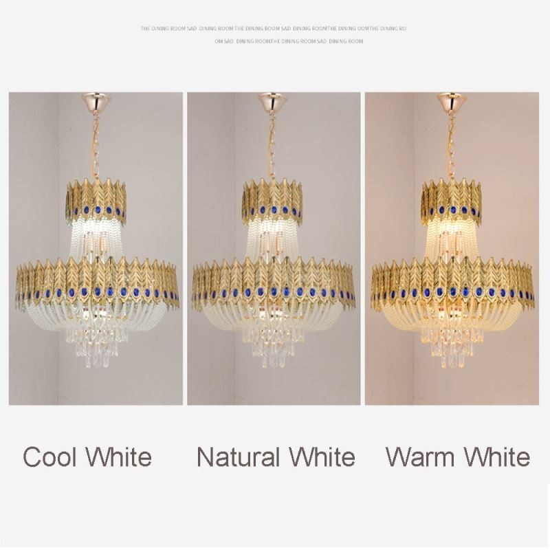 Lámpara colgante de cristal de lujo, lámpara de techo decorativa de 60 cm