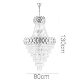 Lámpara colgante de cristal galvanizado dorado dúplex de lujo decorativa de 80 cm