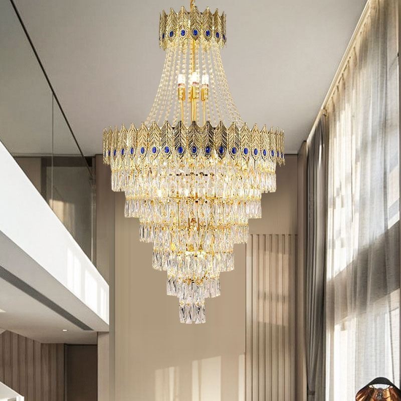 Lámpara colgante de cristal, sofisticada y lujosa, de 80 cm.