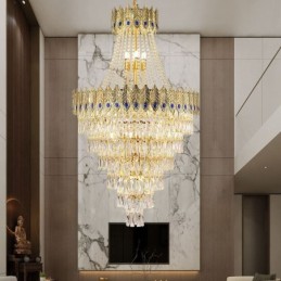 Lámpara colgante de cristal, sofisticada y lujosa, de 80 cm.