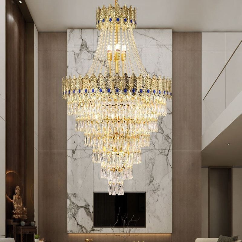 Lámpara colgante de cristal, sofisticada y lujosa, de 80 cm.