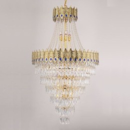 Lámpara colgante de cristal, sofisticada y lujosa, de 80 cm.