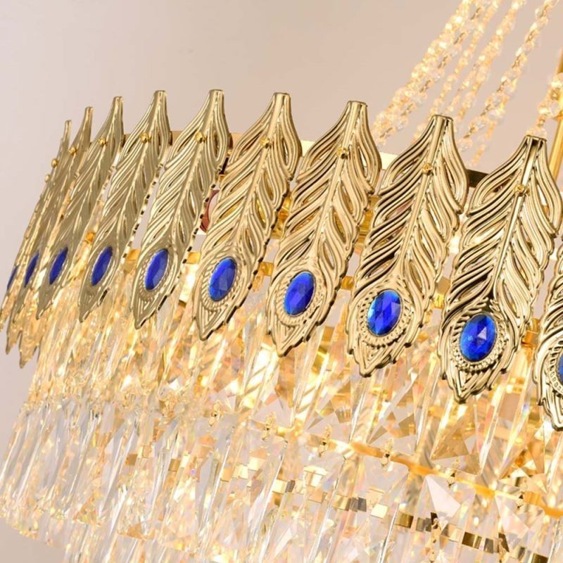 Lámpara colgante de cristal, sofisticada y lujosa, de 80 cm.