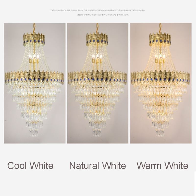 Lámpara colgante de cristal, sofisticada y lujosa, de 80 cm.