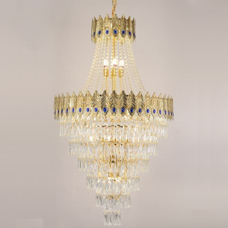 Lámpara colgante de cristal, sofisticada y lujosa, de 80 cm.