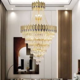 Lámpara colgante de cristal, sofisticada y lujosa, de 80 cm.