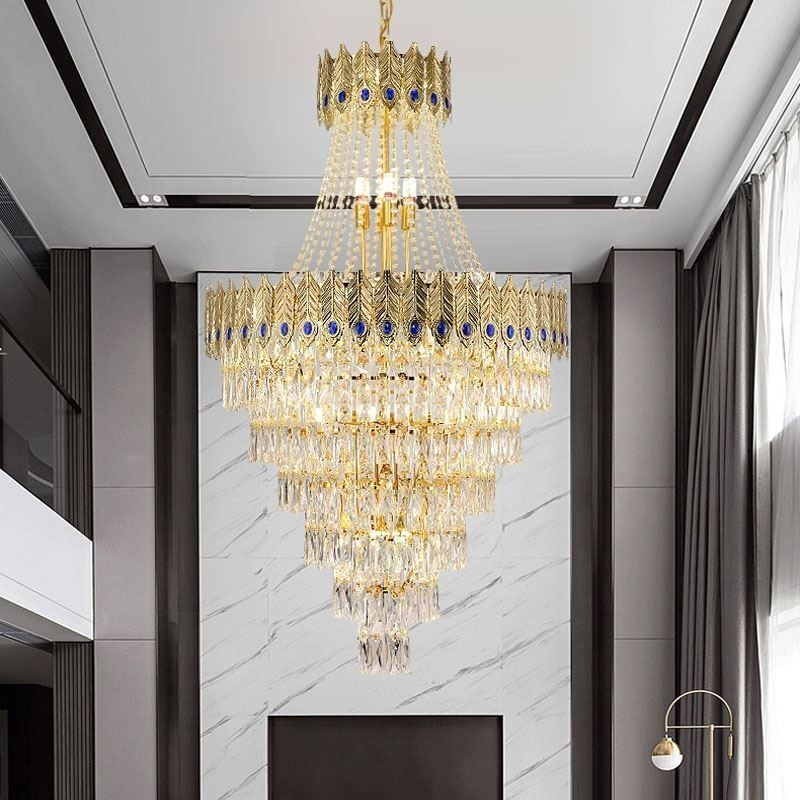 Lámpara colgante de cristal, sofisticada y lujosa, de 80 cm.