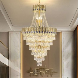 Lámpara colgante de cristal, sofisticada y lujosa, de 80 cm.