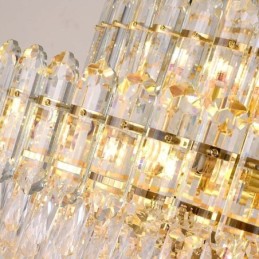 Lámpara colgante de cristal de cuatro capas, lámpara de techo decorativa de lujo de 80 cm