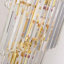 Lámpara colgante de cristal dorado, lujosa y decorativa, 60 x 180 cm de alto.