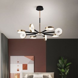 Lámpara colgante minimalista de nueve cabezas con forma circular