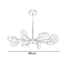 Lámpara colgante minimalista de nueve cabezas con forma circular