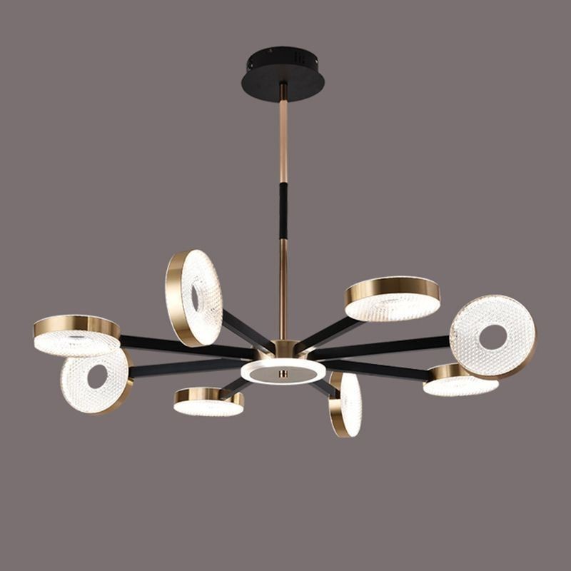 Lámpara colgante minimalista de nueve cabezas con forma circular