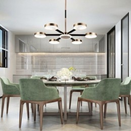 Lámpara colgante minimalista de siete cabezas con forma circular