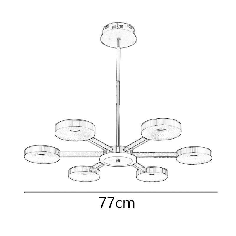 Lámpara colgante minimalista de siete cabezas con forma circular
